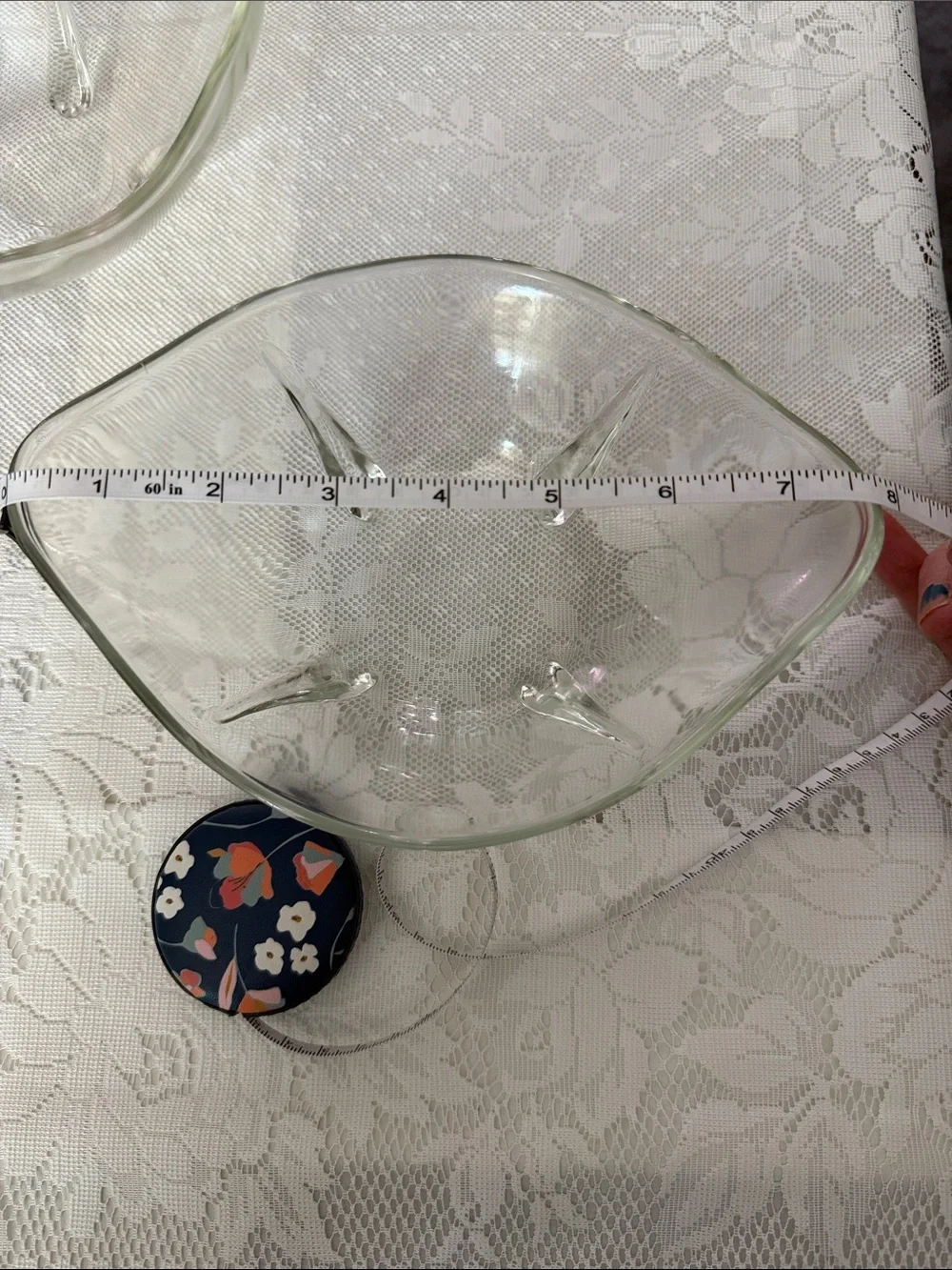 Vintage Anchor Hocking Swedish Modern Clear Glass Bowls Set of 3 Mid-Century